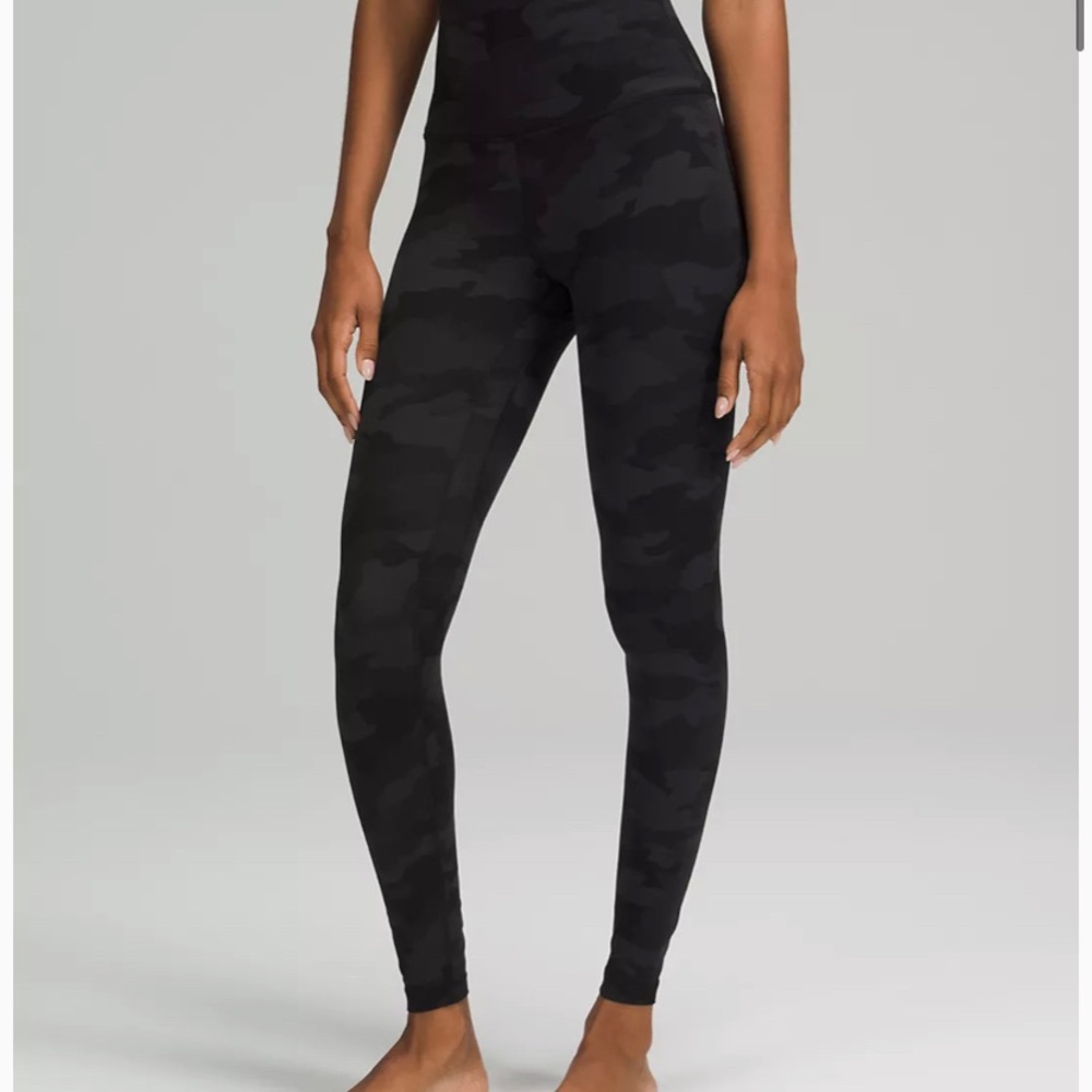 Lululemon Align high waisted 28” inseam heritage 365 camp deep coal multi size 4